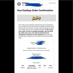 Yeshaya order confirmations